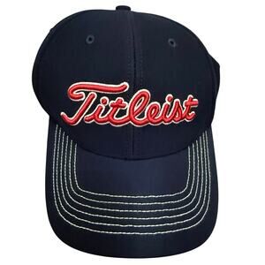 Titleist Hat Baseball Golf 47 Brand Size M/L navy blue Red & White ole miss cap
